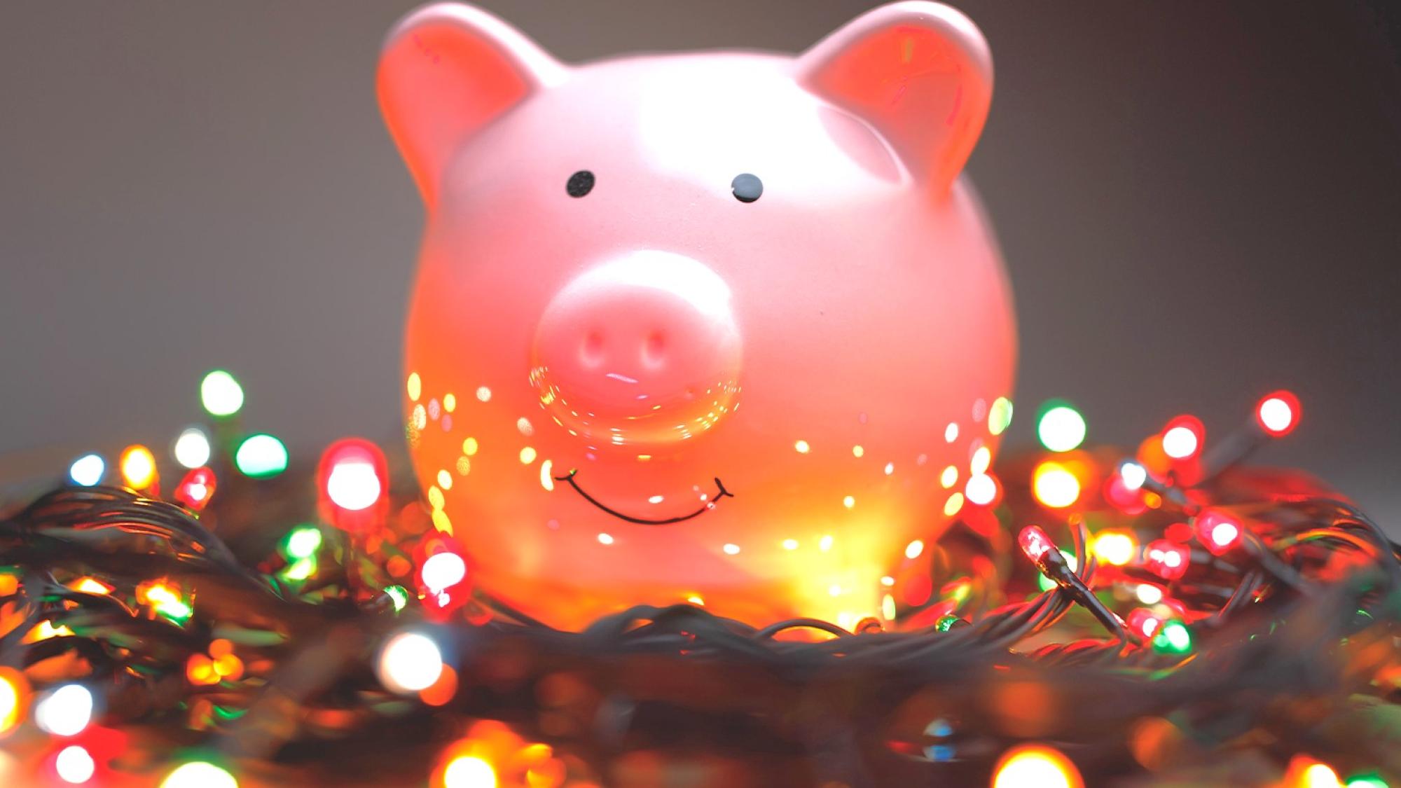 Piggy bank with lights