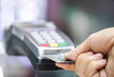 credit card in a card reader