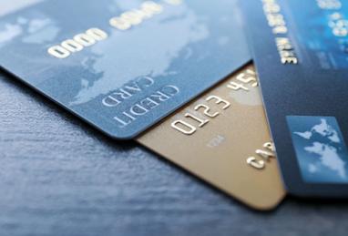 three credit cards on table