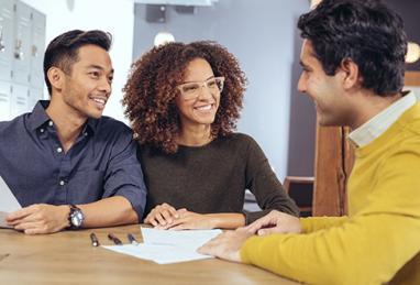 couple at mortgage loan closing 