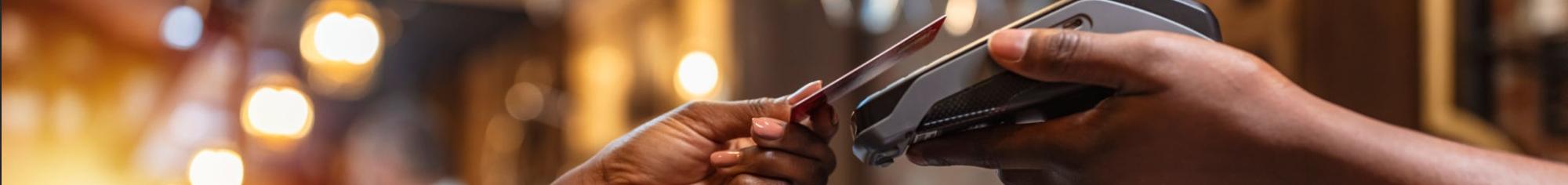 Person using contactless card to make payment